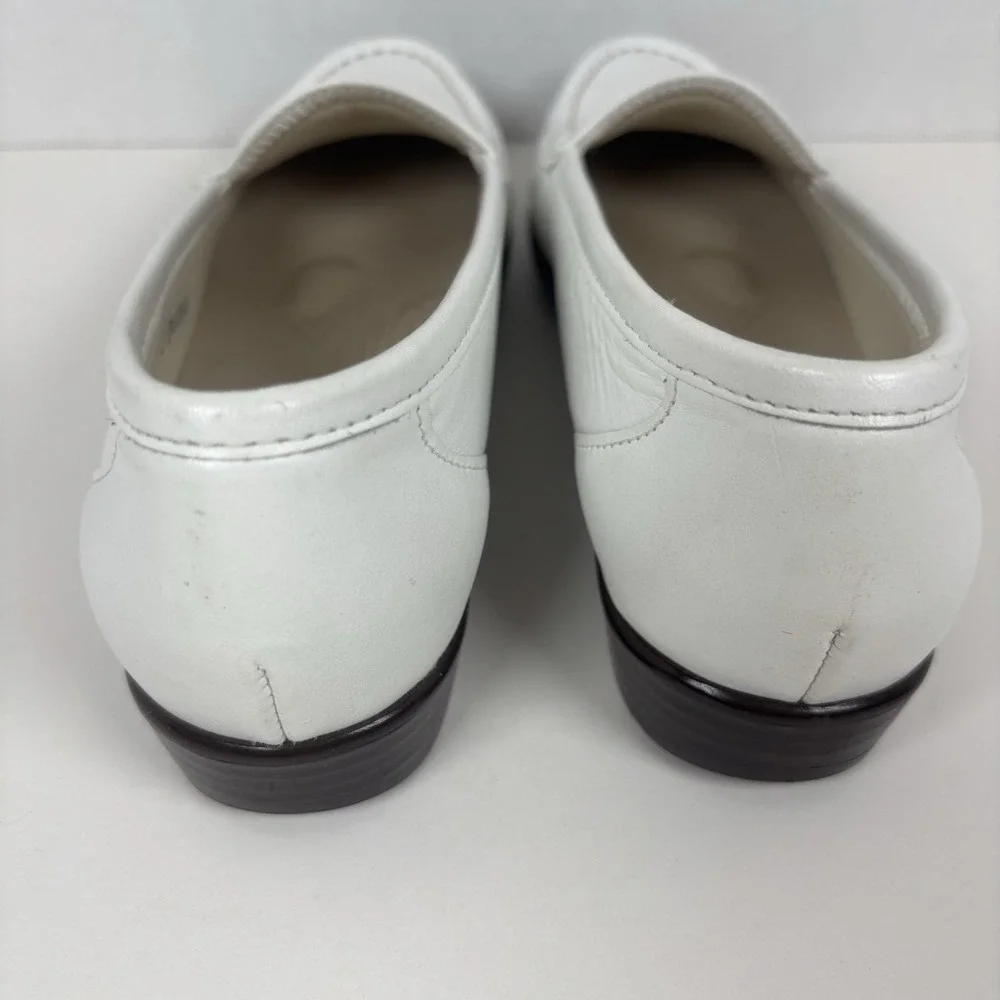 SAS Freetime Patent Leather Loafers/Shoes Womens Sz7 S(narrow) White Made in USA